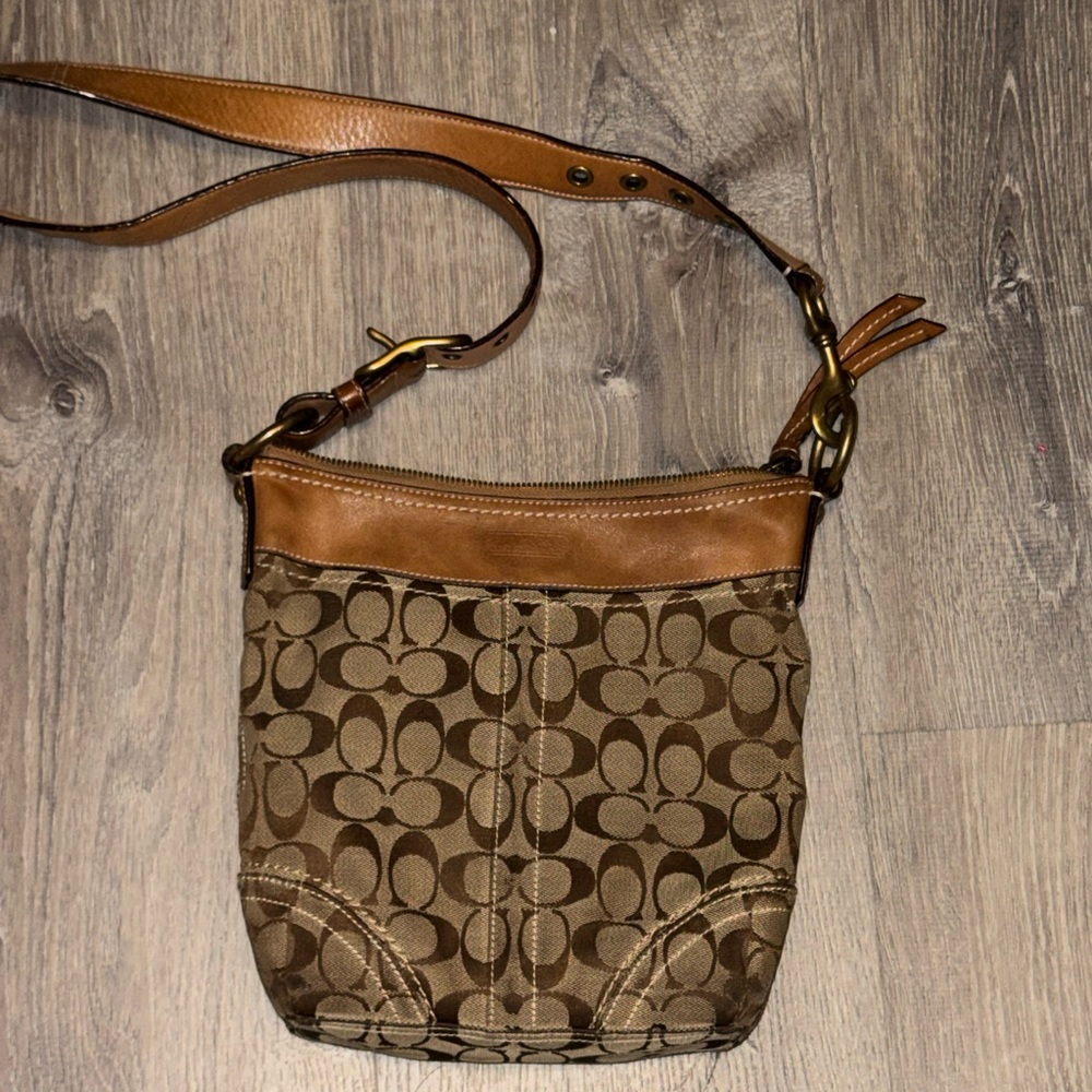 Coach Tan and Brown Crossbody Bag